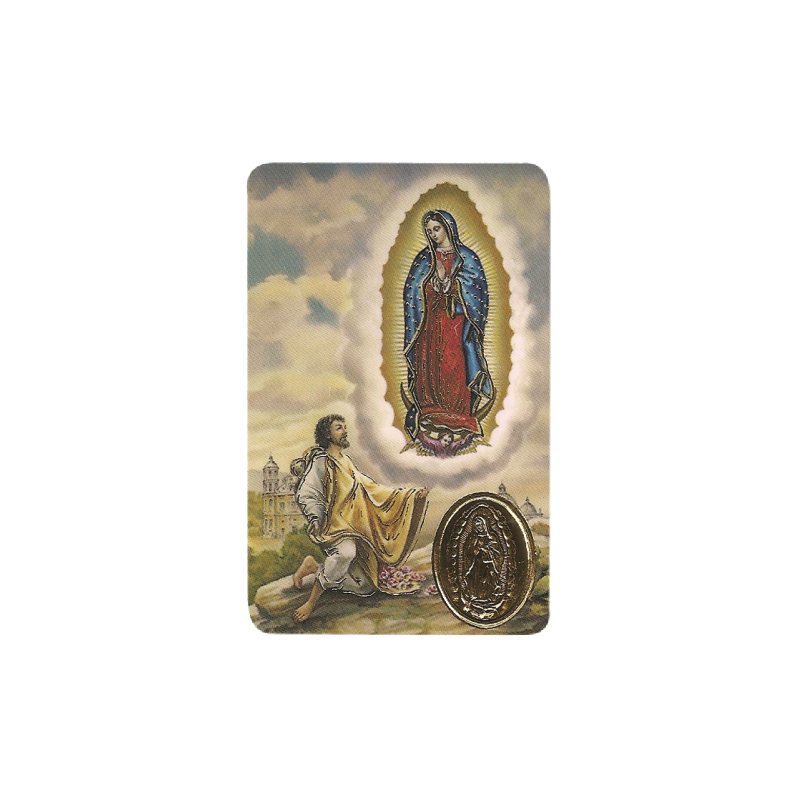 Virgin Guadalupe Print With Medal, Religion / Religious Card 