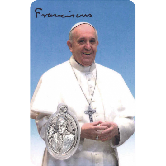 POPE FRANCIS Stamp With Medal (Oval), Religion / Religious Card 