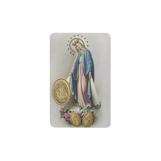Impression de la Vierge Miraculeuse avec médaille, Religion / Carte religieuse 