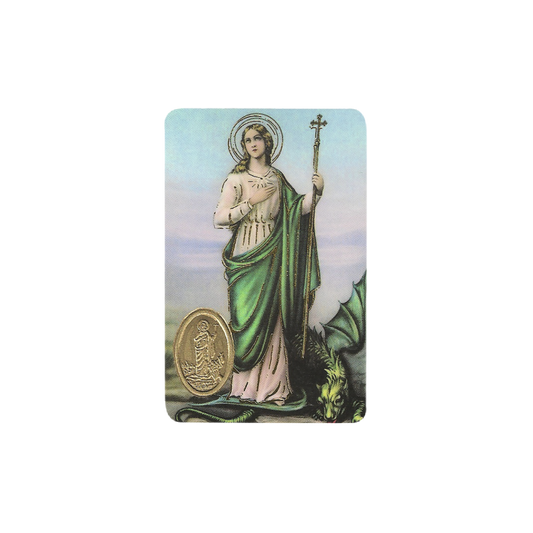 Impression de Sainte Marthe avec médaille, religion / carte religieuse 