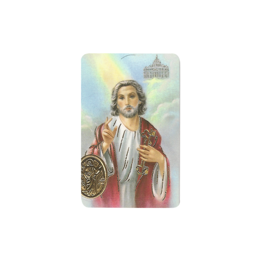Impression de Saint Pierre Apôtre avec médaille, Religion / Carte religieuse 