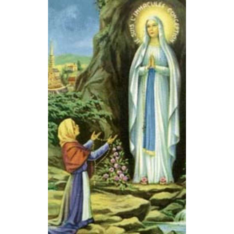 lady of lourdes religious card