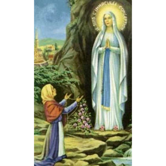 lady of lourdes religious card